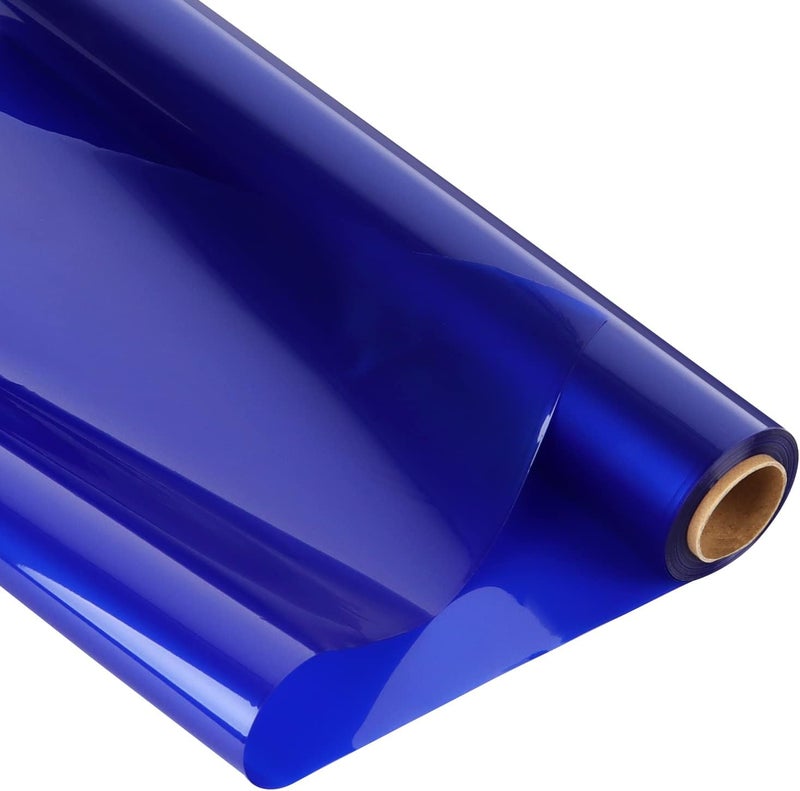 Giiffu Clear Cellophane Wrap Roll-Royal Blue Gift Wapping Cellophane Paper 34 In Wide X 100 Ft Long, 3 Mil Thick Transparent Clear Cello Paper for Hampers Basket Flower Bouquet Treat DIY Arts Crafts Décor - Image 1